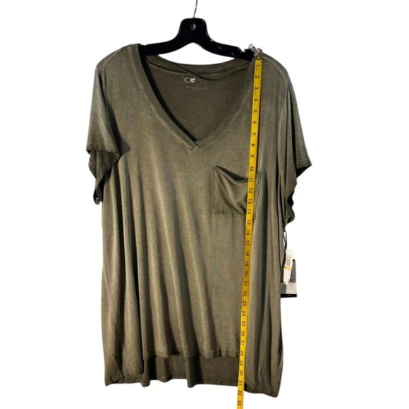 Cable & Gauge Sport Garment-Dyed V-Neck T-Shirt With Pocket 2X Jungle - Picture 8 of 10